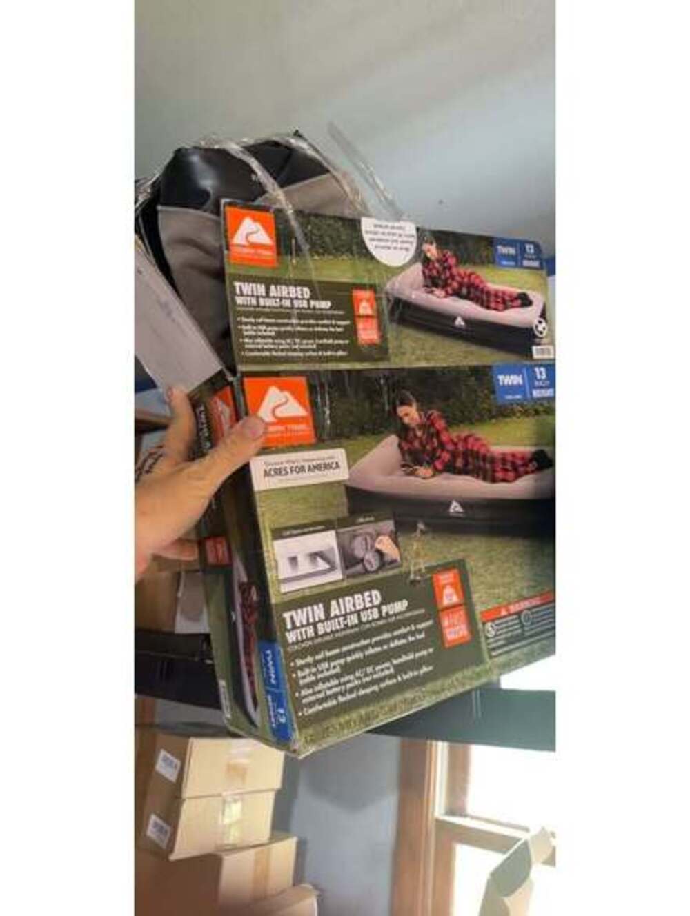 Ozark Trail Twin Airbed with Built-in USB Pump 13 inch height